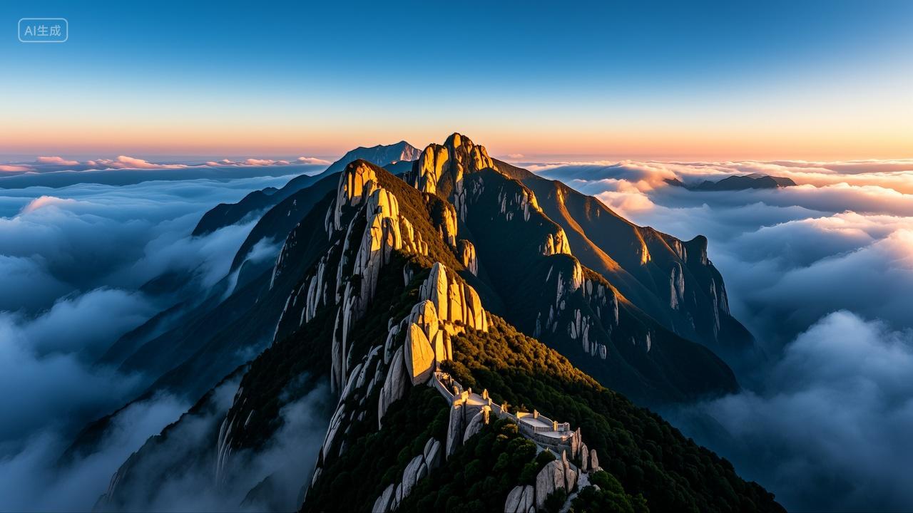 中国山东泰山天下第一山风景旅游