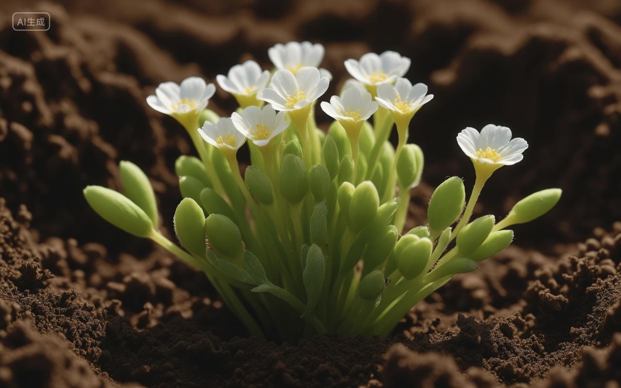 晨光下的小白花