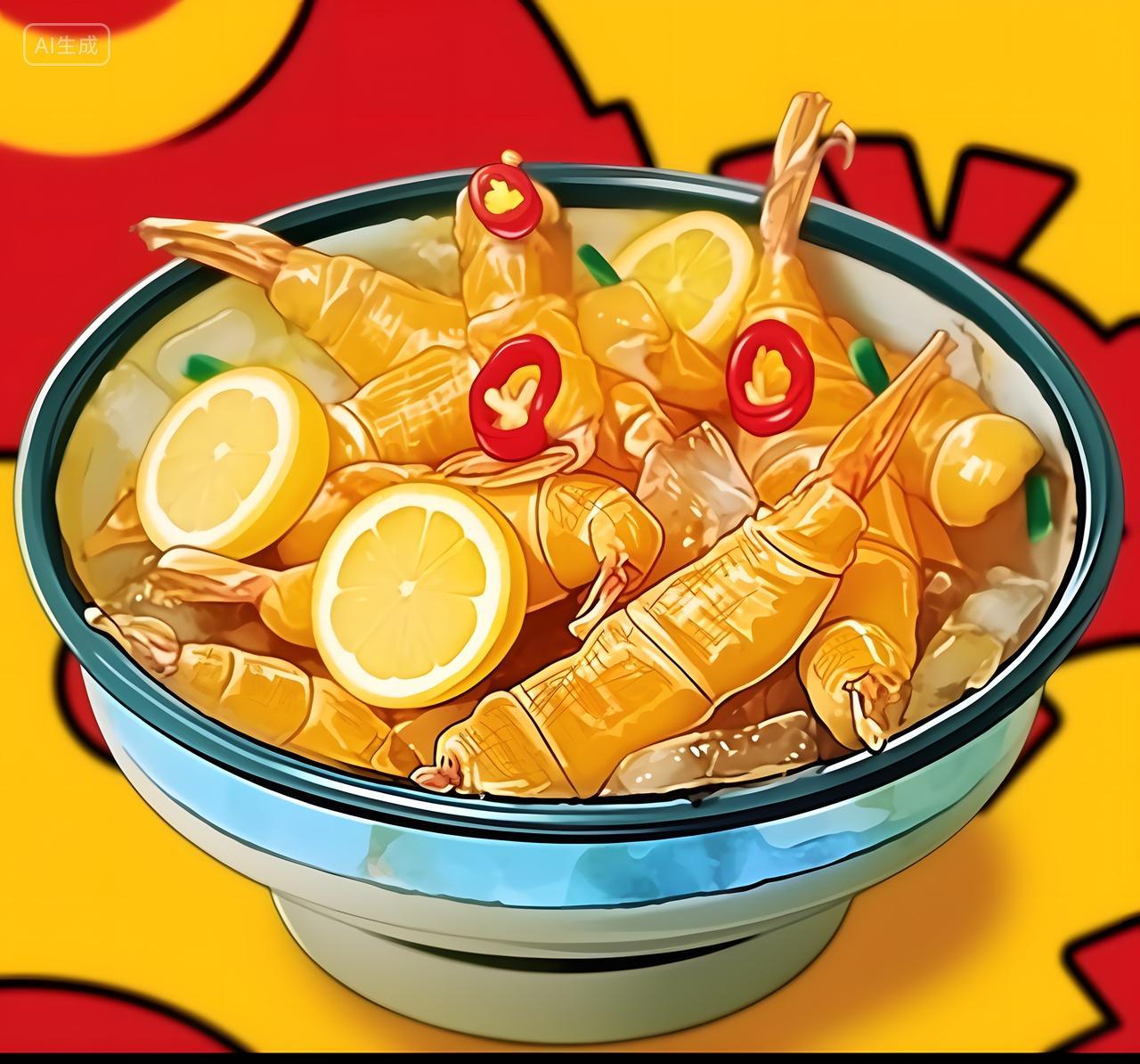 餐饮美食插画风泡椒鸡爪香辣鸡爪在碗里的图片