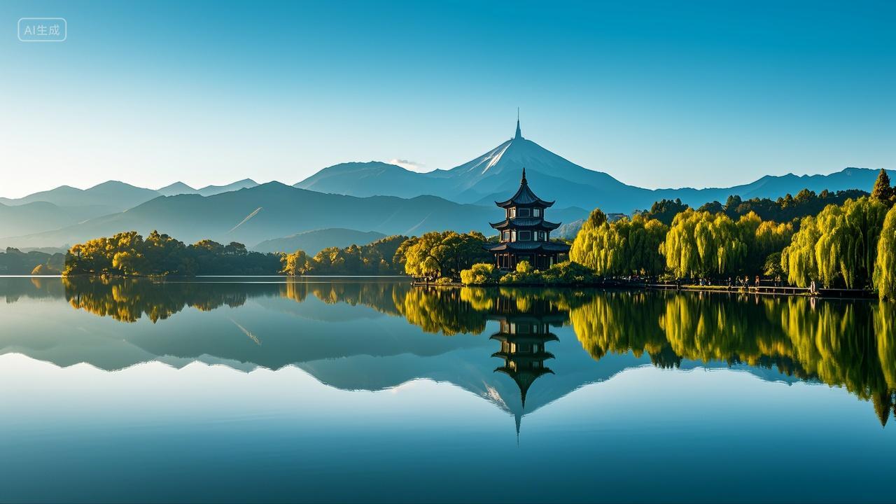 杭州西湖青山绿水风景壁纸旅游