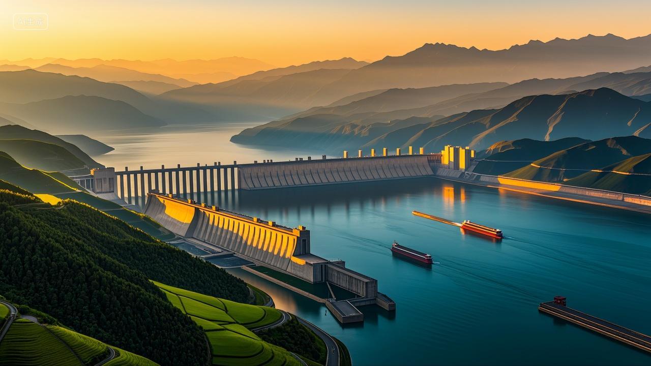 中国长江三峡大坝水坝水利现代建筑中国发展