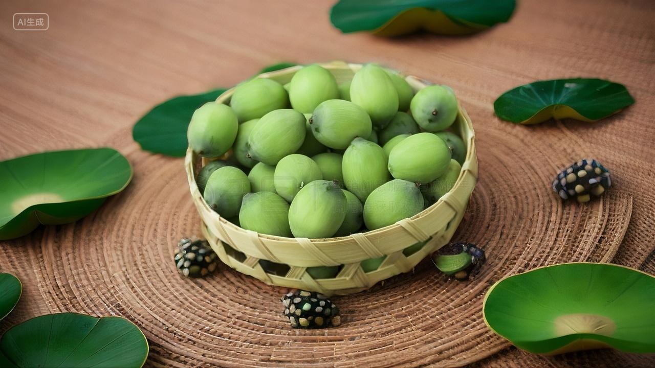 莲蓬莲子荷花果实美食背景小暑大暑