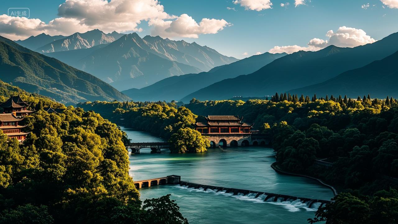 四川都江堰水利青城山风景旅游