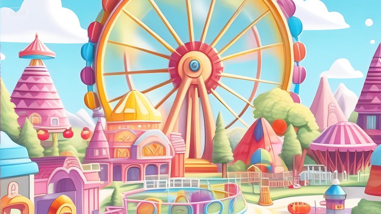 卡通儿童乐园游乐场插画