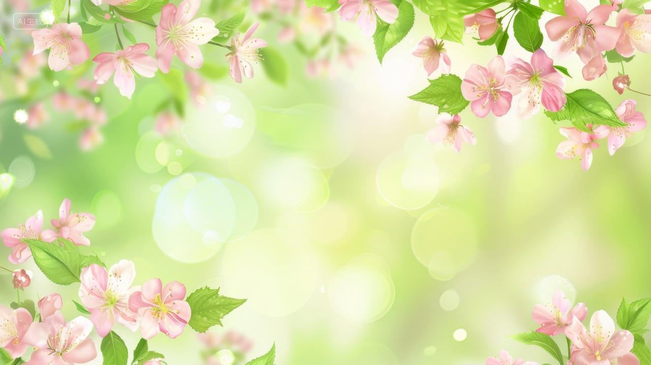 小清新樱花背景边框