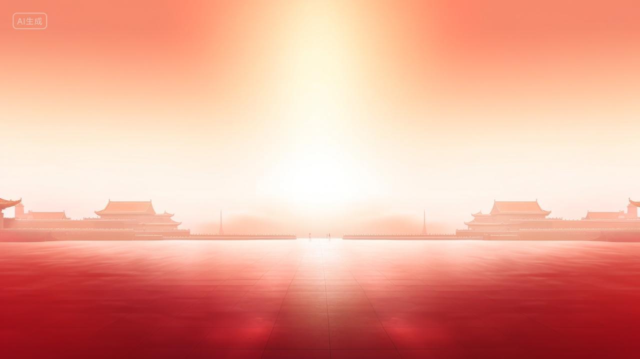 红墙下的金色光芒，党政素材