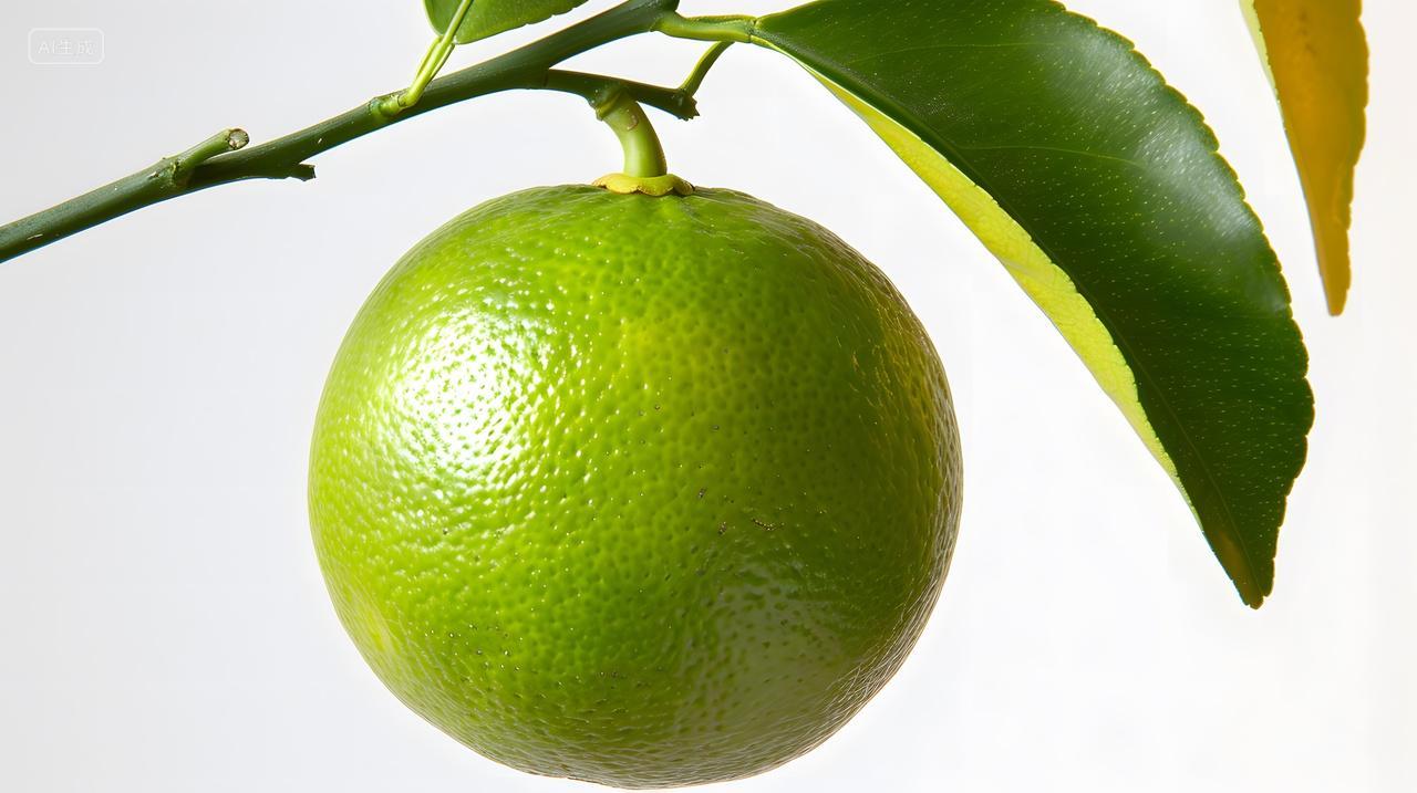 新鲜果蔬中的青柠檬特写