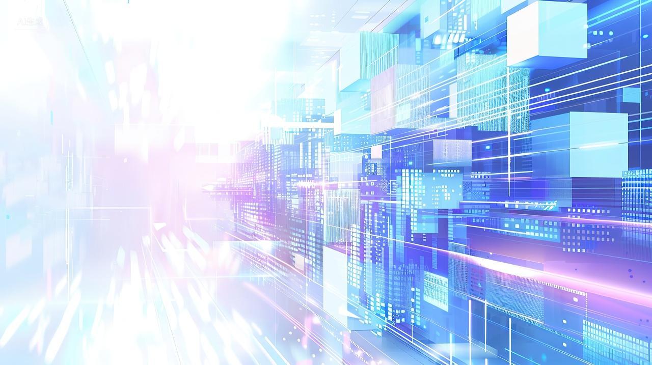 科技感方块时空企业画册背景