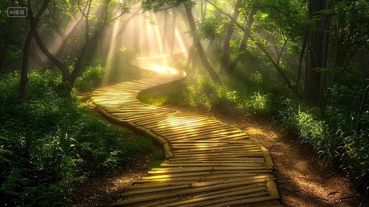 树林小路唯美风景自然