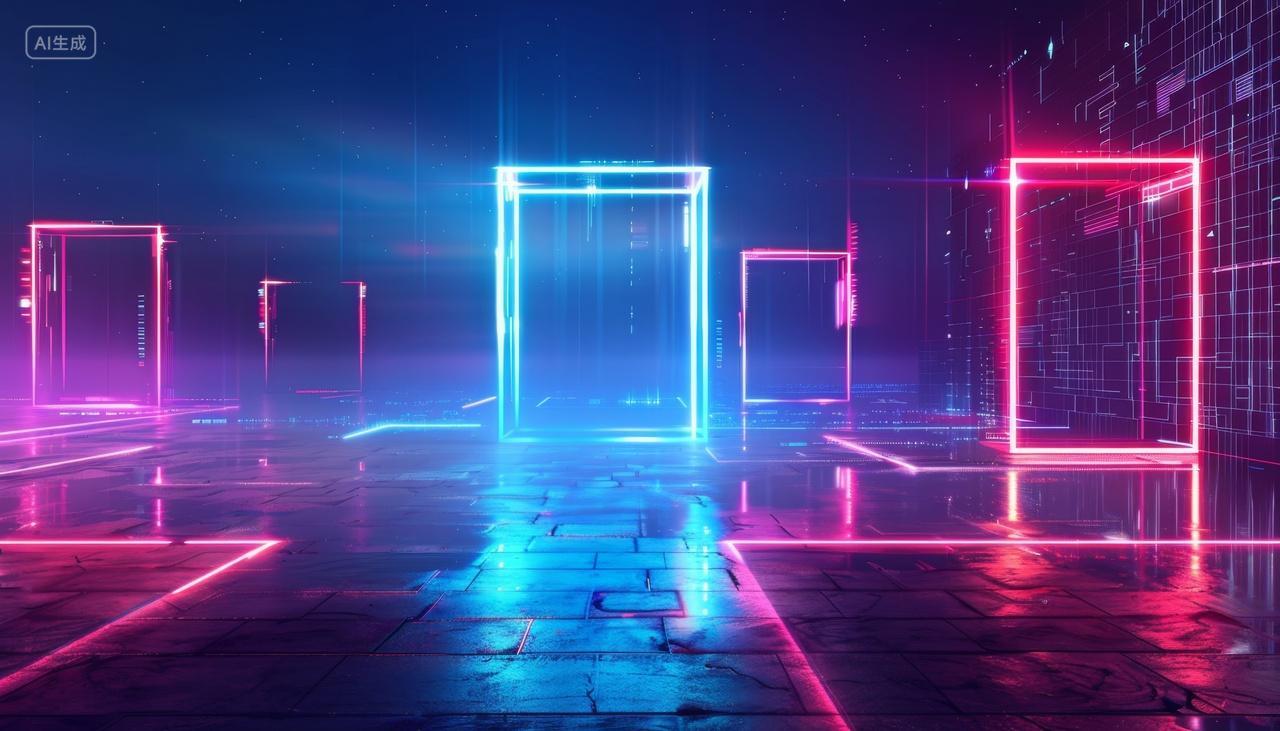霓虹光影下的未来之门