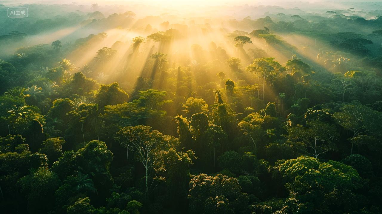 日出森林树林阳光自然风景