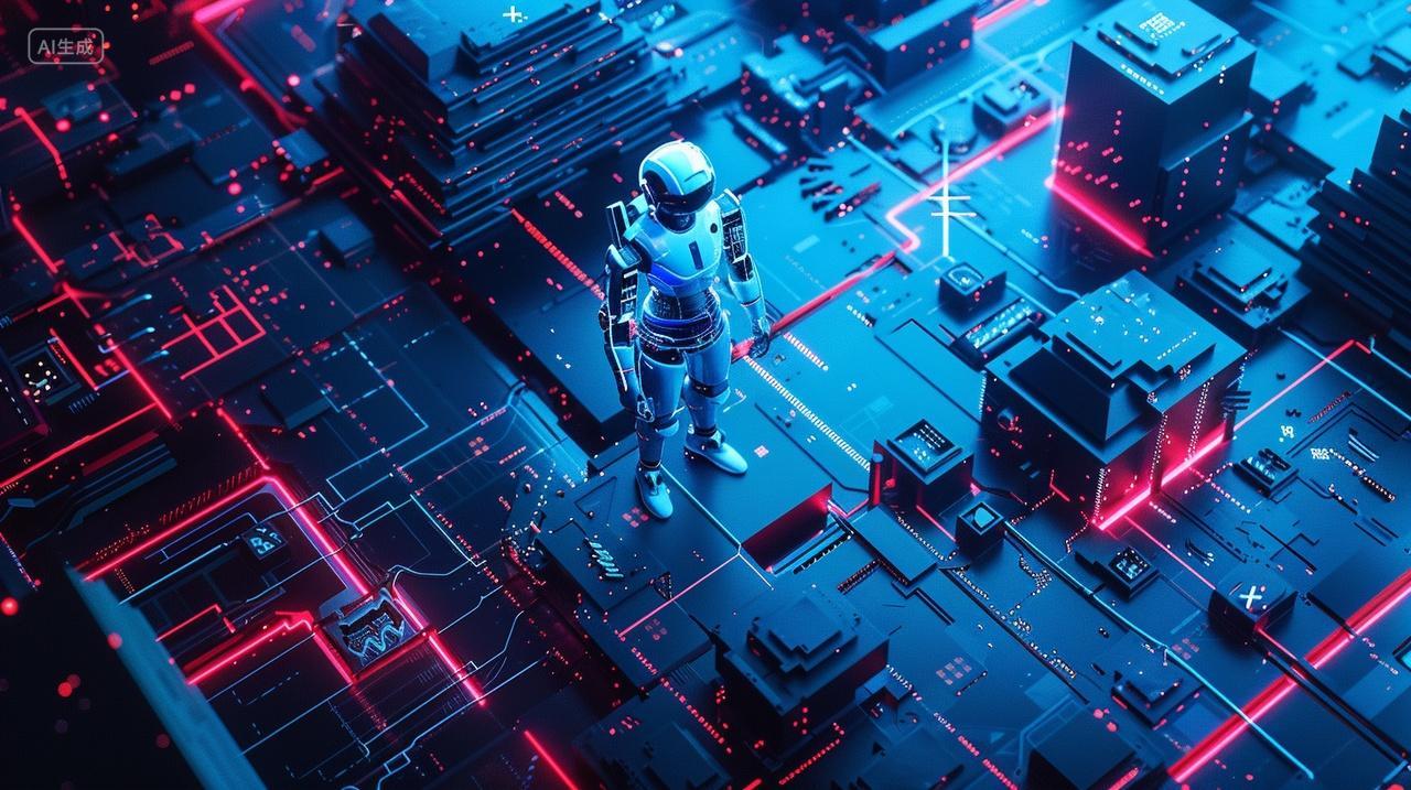 ai科技与城市科技元素ai智能机器人智能芯片大数据