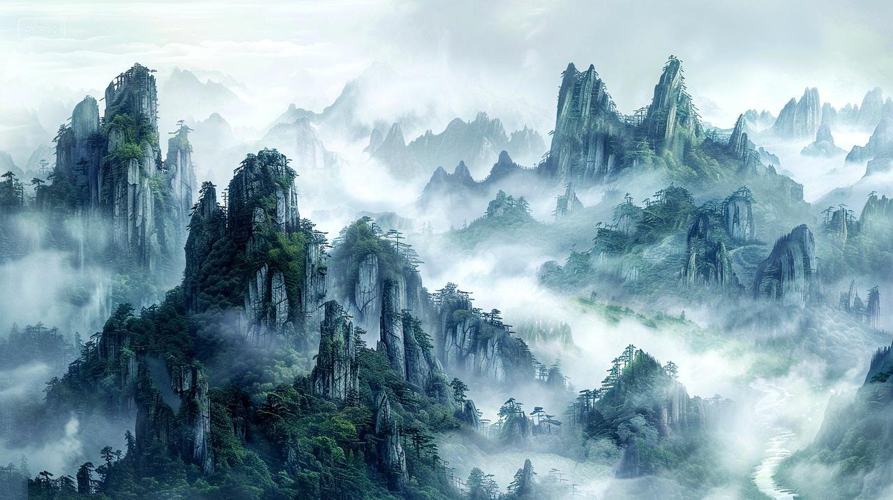 雾锁青山隐翠微