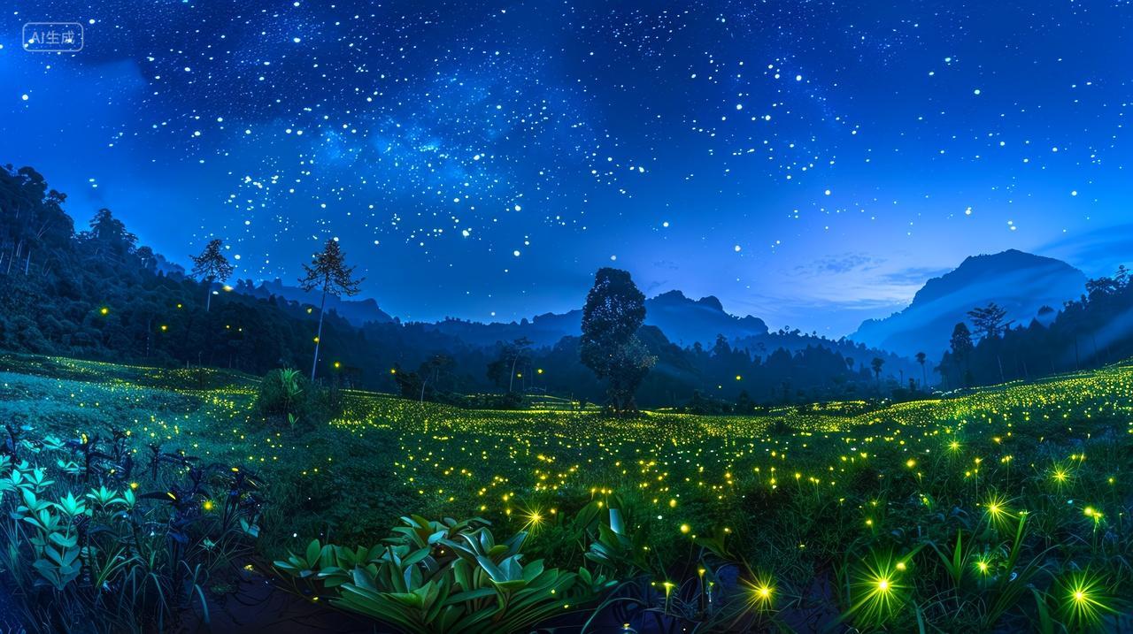 夏夜，星光与荧光交织