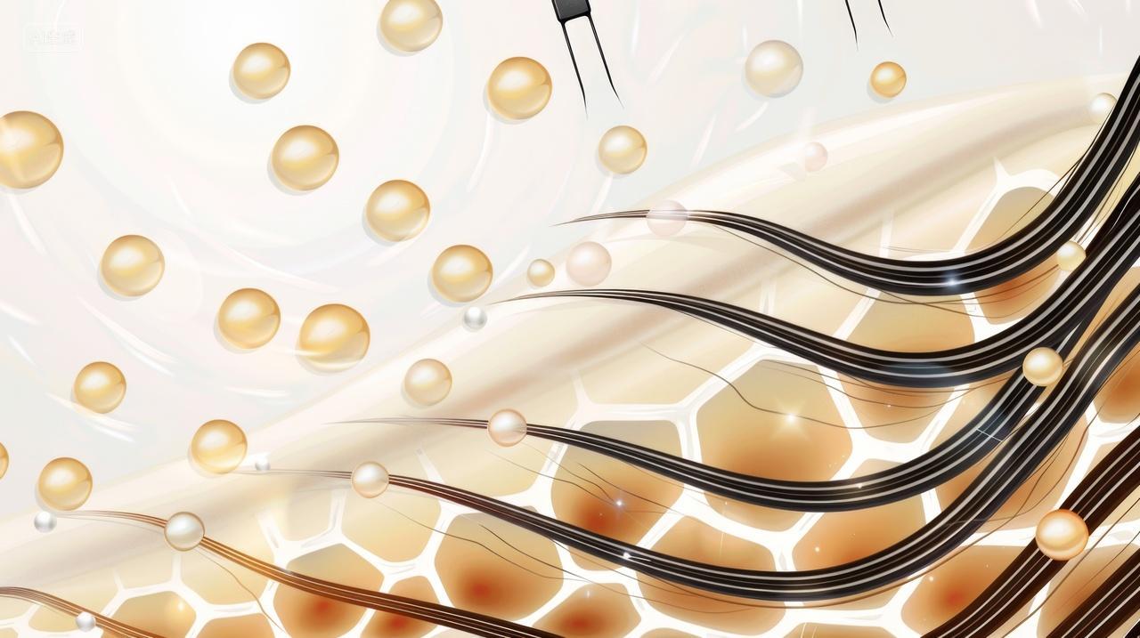 护理精华素作用在头发上示意插图