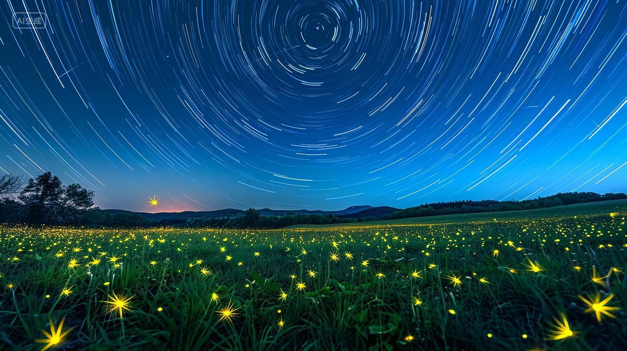 夏夜，星光与荧光交织