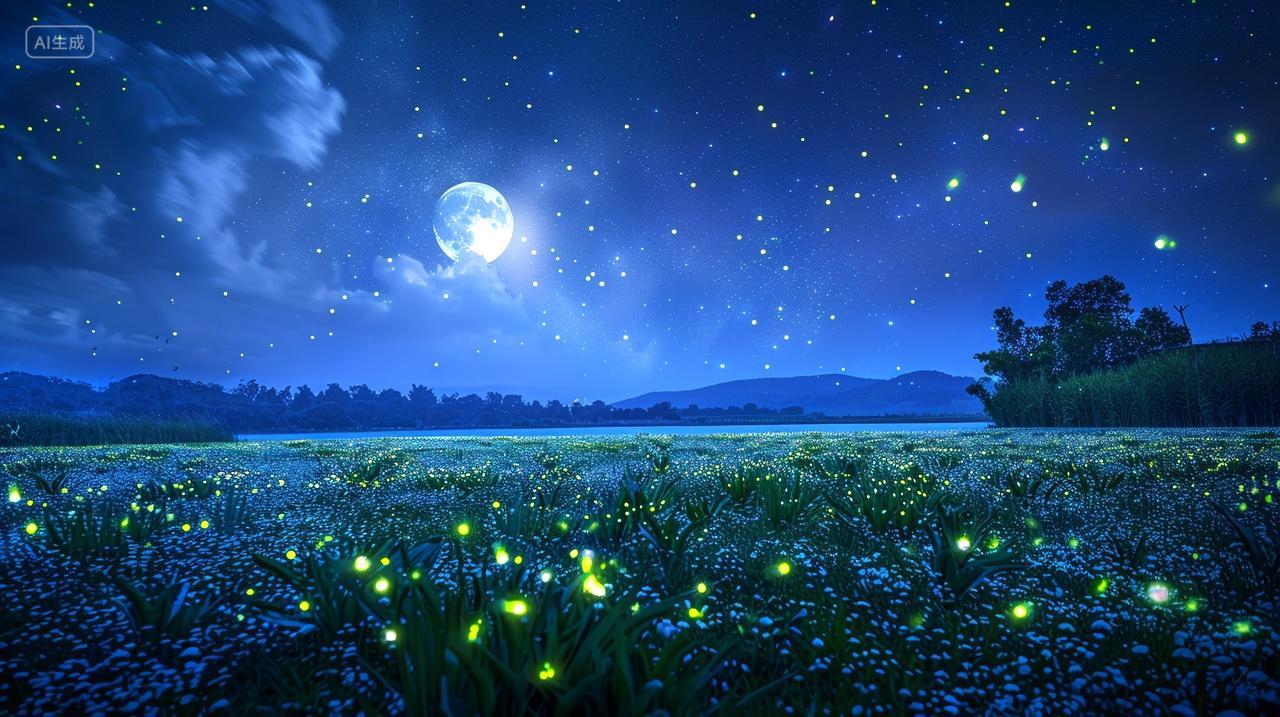 夏夜，星光与荧光交织