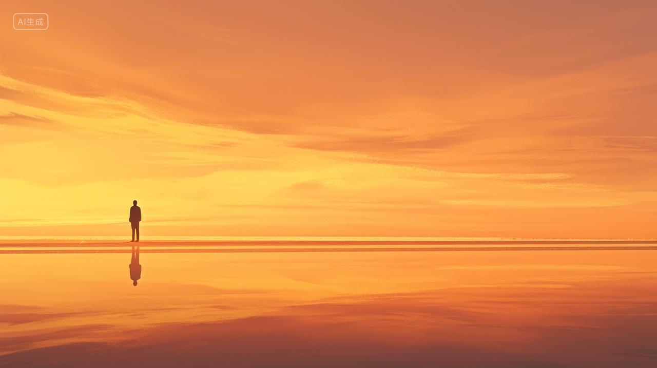 黄昏寂静背景背影渐变背景立夏秋分秋季秋天壁纸