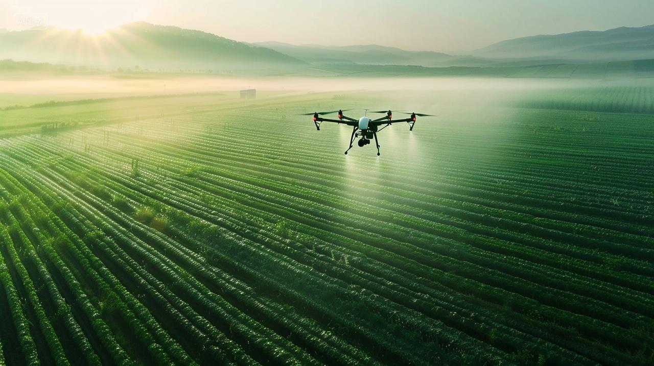 无人机高空喷洒作业现代科技自动化