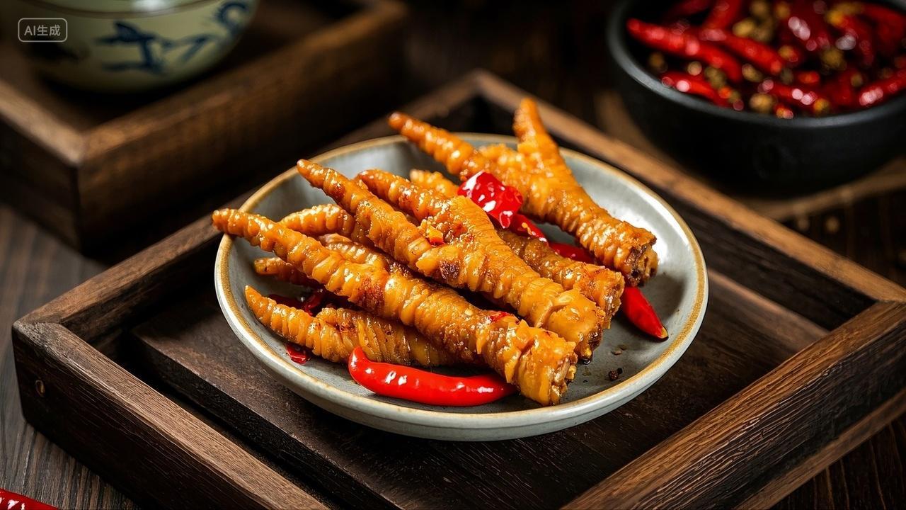 虎皮凤爪卤味鸡爪休闲解馋零食香辣火锅熟食小吃美食美味下酒菜