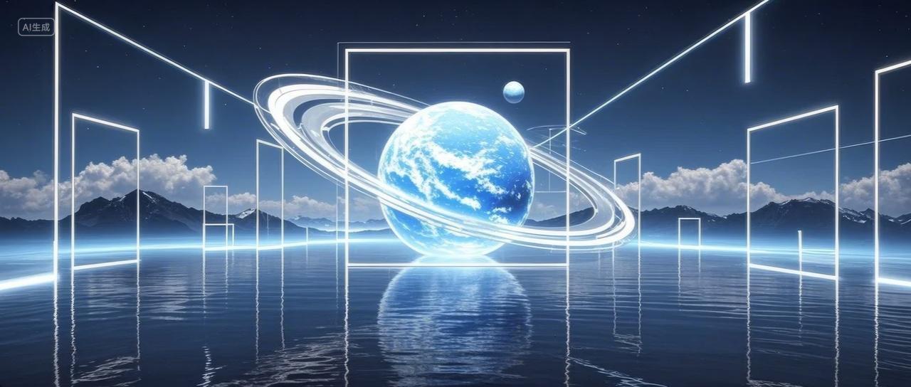 蓝色科技抽象未来科技感背景图