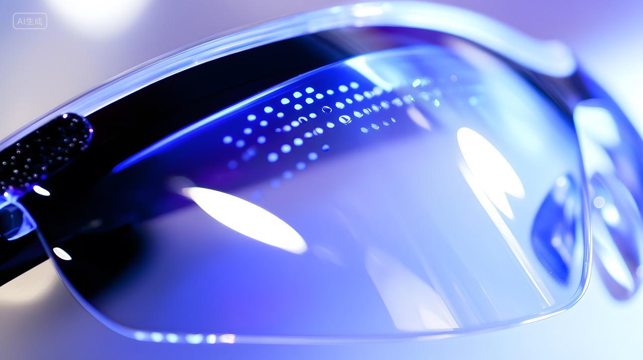 功能性单体光学树脂工业产品图蓝色镜片高科技特写