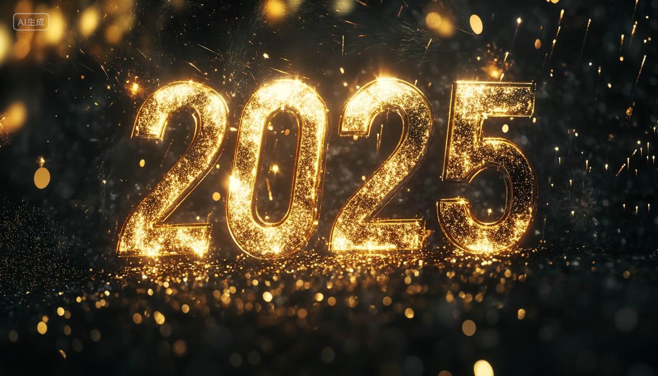 元旦节新年2025年文字元素原创插画海报