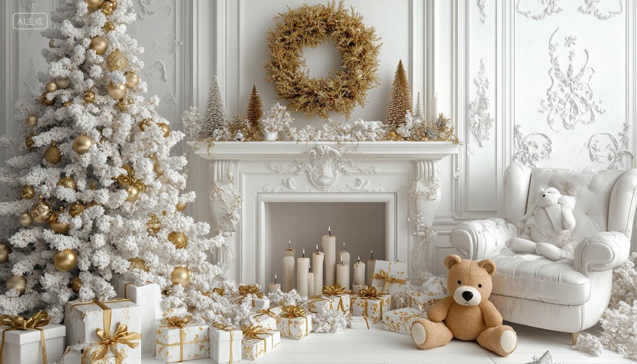 圣诞节节日氛围感插画