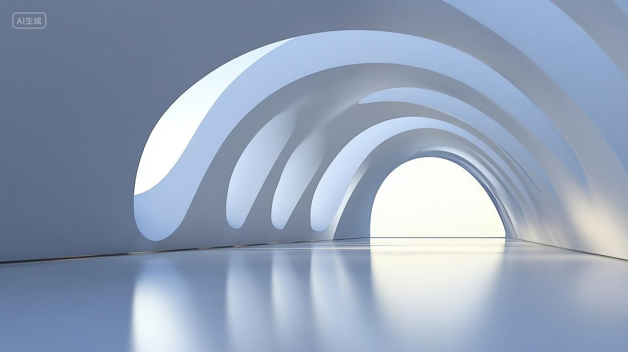 现代建筑抽象立体艺术风格三维立体空间背景图