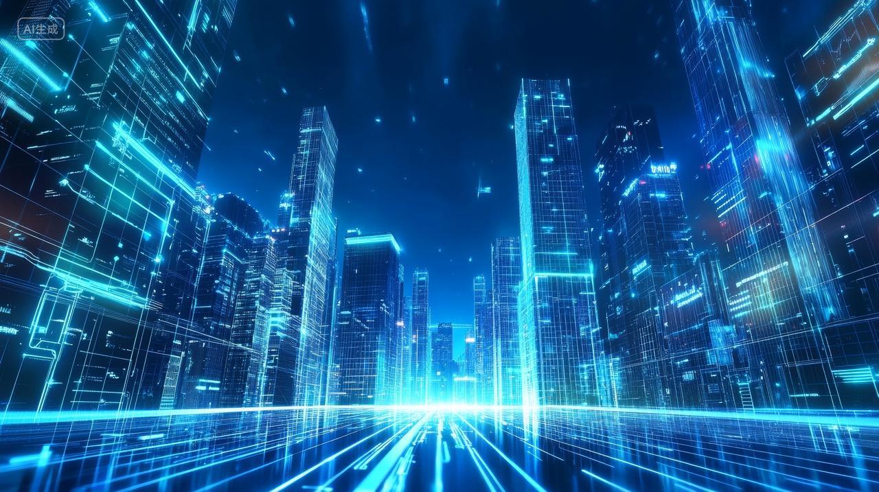 未来数字时代都市科技城市科技感都市背景