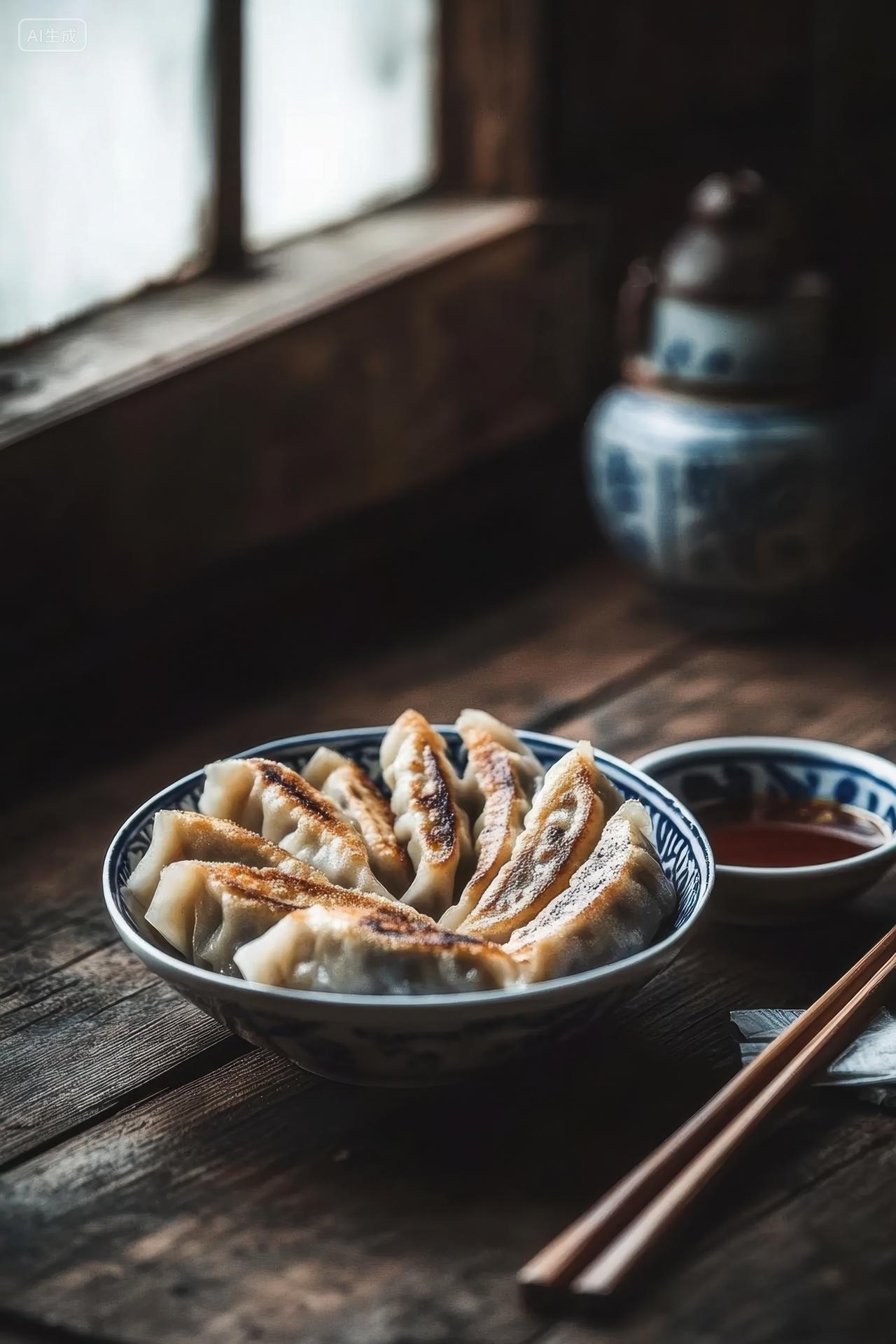 小雪立冬冬至传统节气香气四溢的煎饺