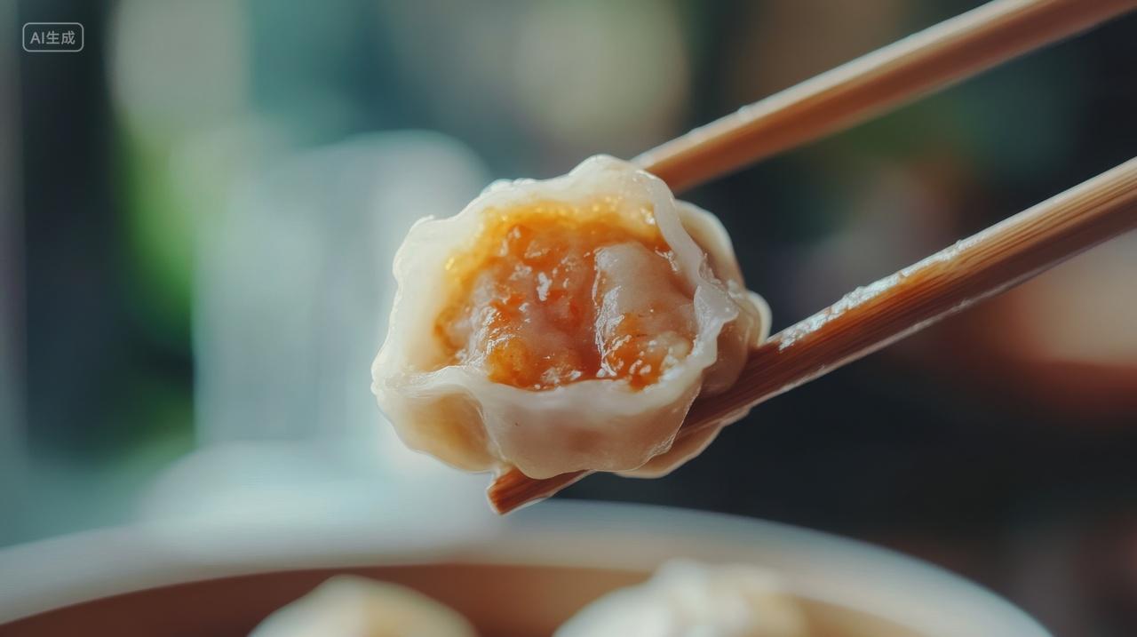 鲜美虾仁蒸饺冬天热腾腾美食实拍摄影宣传图