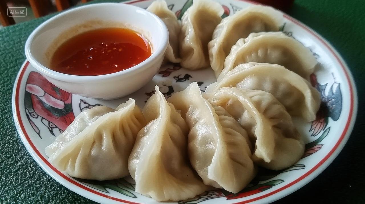 一盘美味的干捞饺子