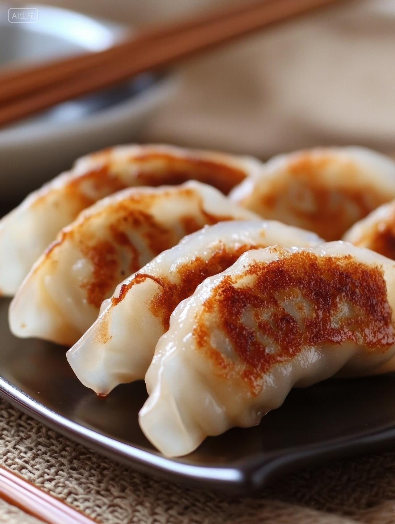 金黄酥脆的煎饺