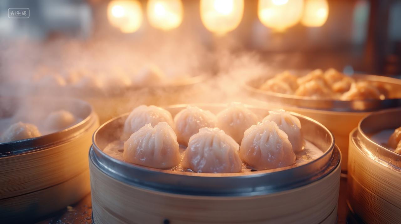 热气腾腾的美味蒸饺