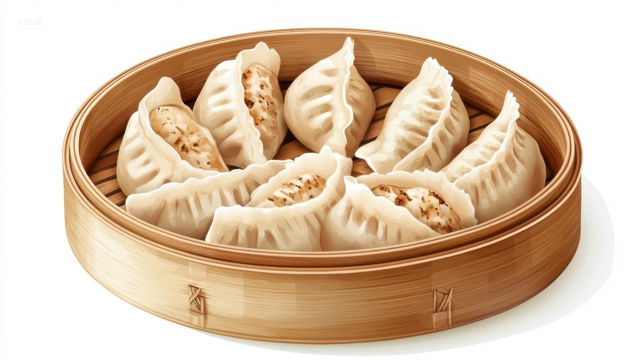 蒸笼里的鲜美饺子