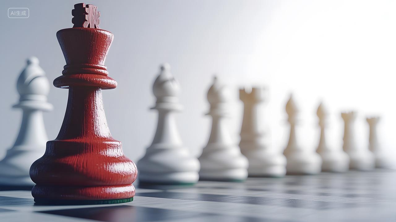 商务博弈红王在白色棋子中脱颖而出