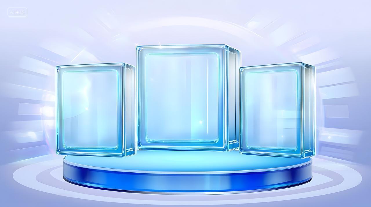 现代透明颁奖台展示