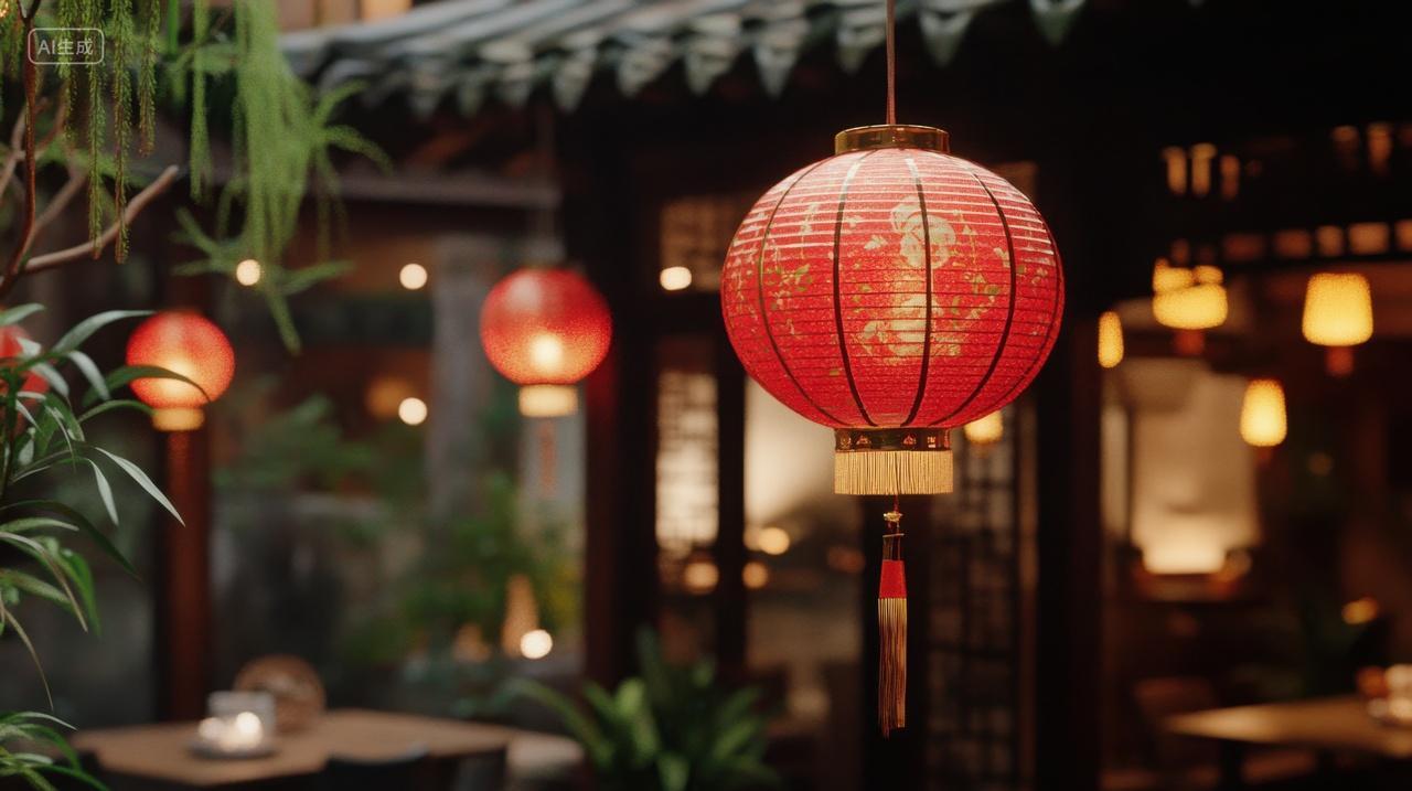 屋檐下的红灯笼