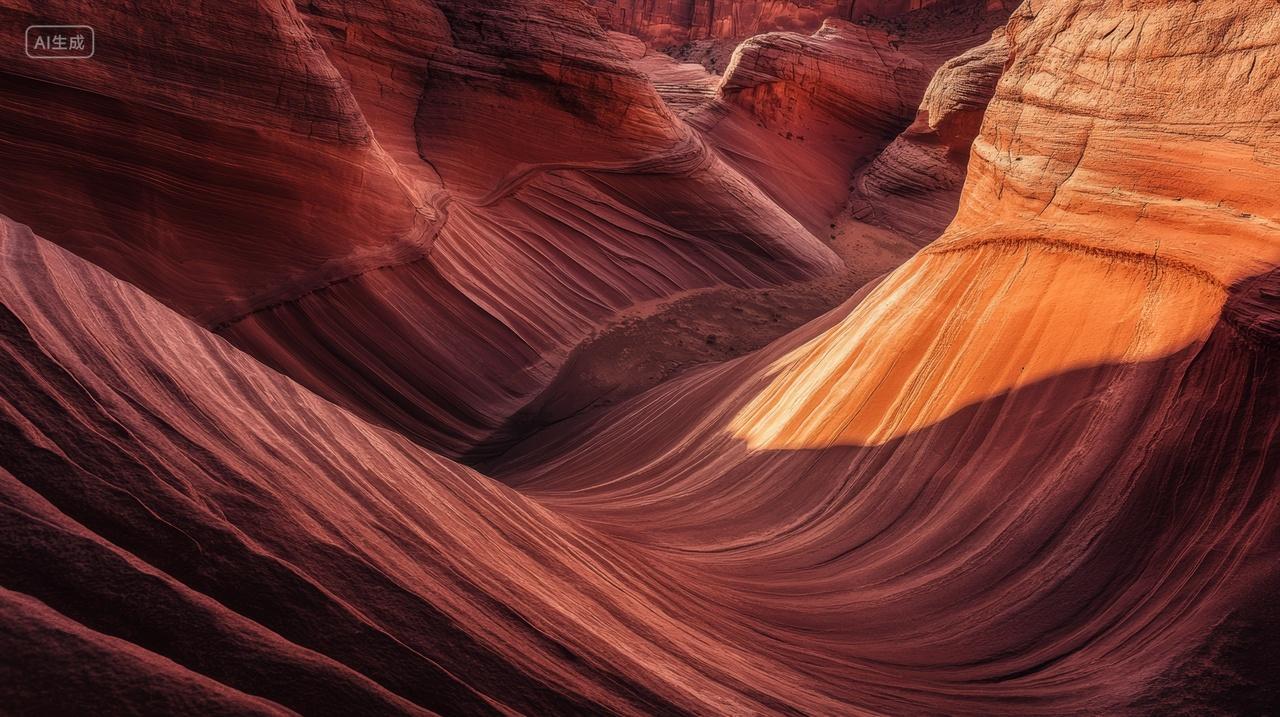 七彩丹霞地貌峡谷彩色山丘自然景观地质风景