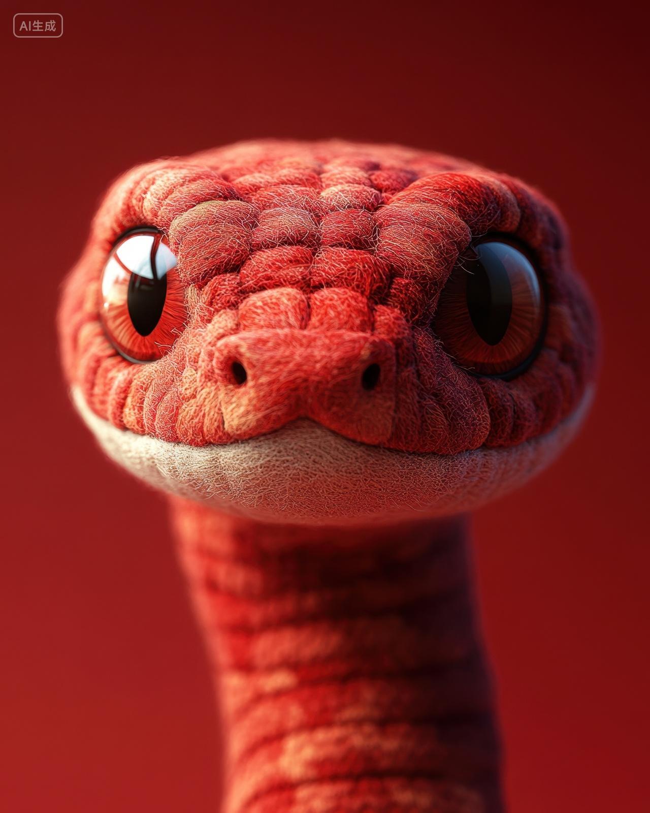 毛绒卡通蛇头像