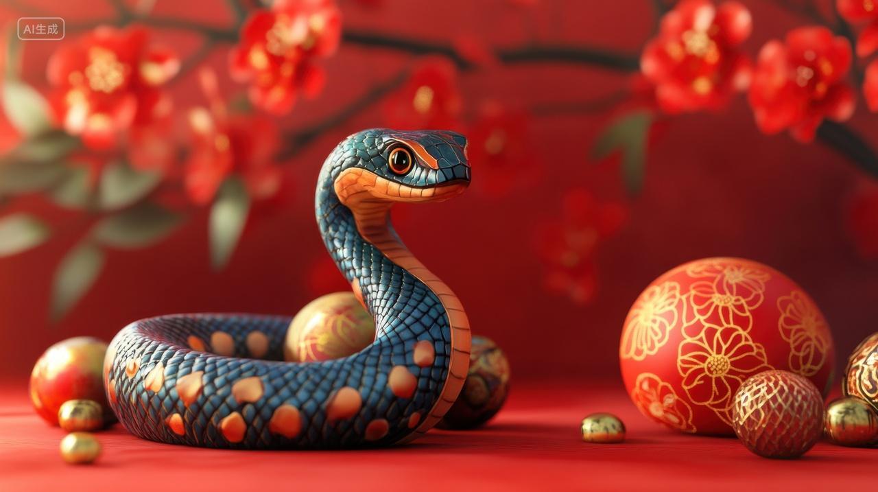 3D卡通蛇年背景