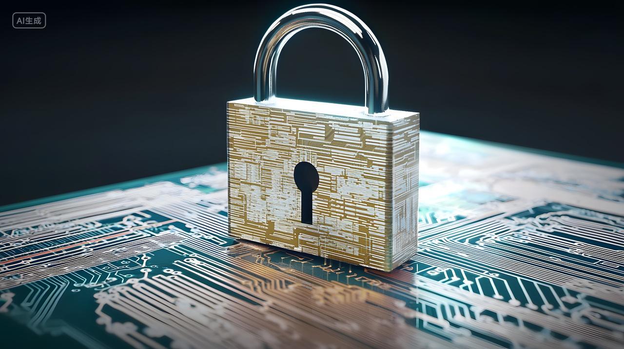 网络安全在电路背景金挂锁