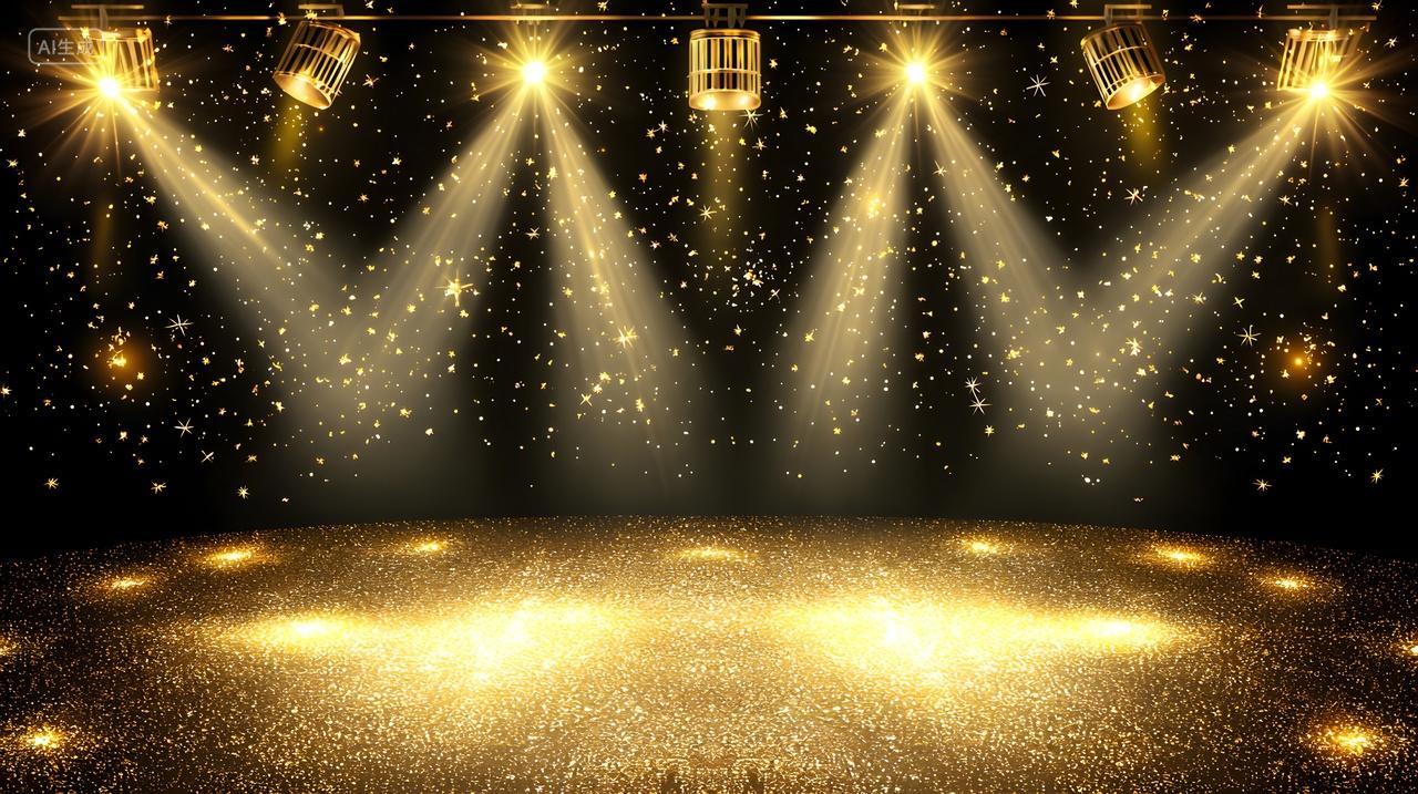 闪烁舞台灯光和耀眼背景