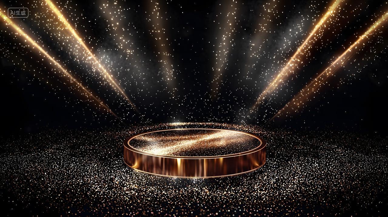 闪耀金色舞台和璀璨灯光