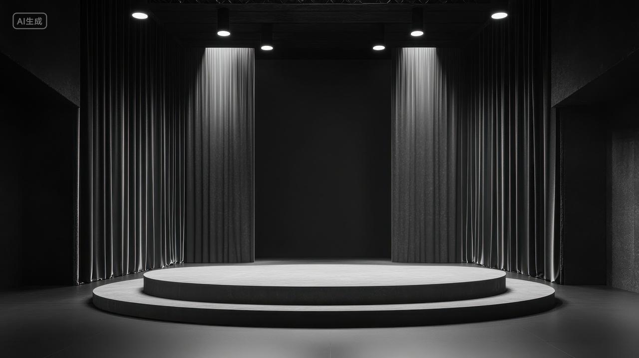 舞台灯光下的圆形舞台