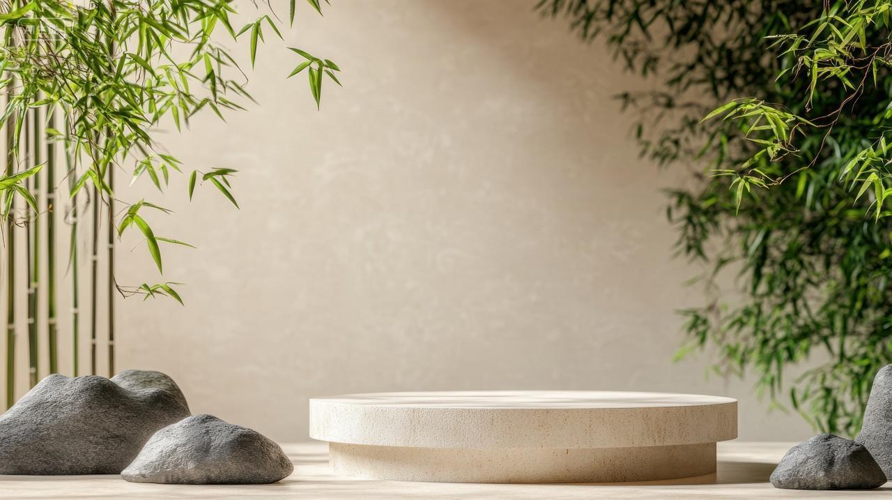 3D简约圆形电商产品展示台