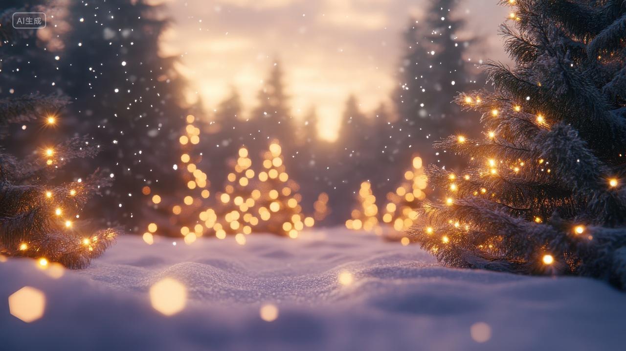 星光闪闪梦幻般的圣诞场景