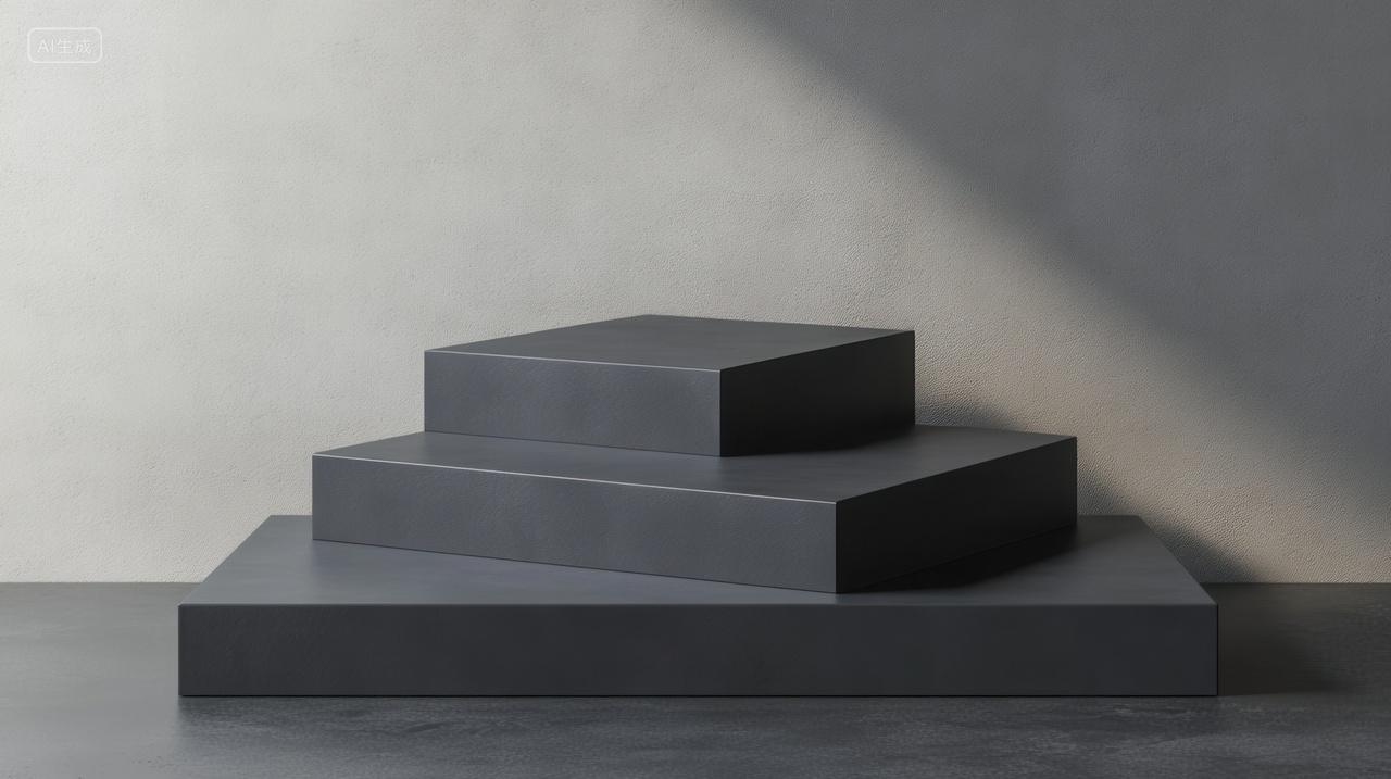 3D电商简约灰色几何台阶