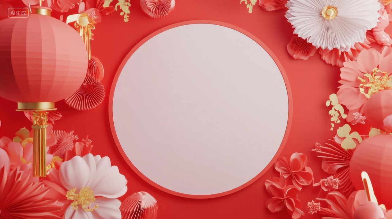 3D喜庆中国风边框电商背景